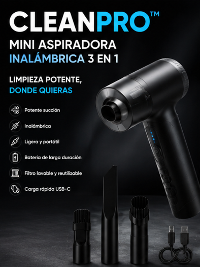 Mini Aspiradora Inalámbrica 3 en 1